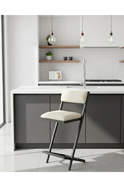 Kırlenta EMSA 65 CM 1 ADET KREM BAR SANDALYESİ MUTFAK SANDALYESİ BAR MASASI S...