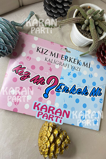 karanca parti süs فتاة أم صبي؟ لافتة خطية مزخرفة لحفلات الأعياد والمناسبات