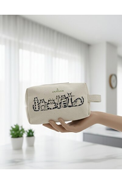 JANJAN Large Natural Makeup Bag, Organizer Bag, Organizer, Cosmetic Carrying Case,