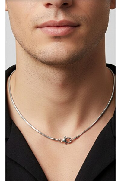 AKSESUARIM Men's Thin Steel Necklace 1mm