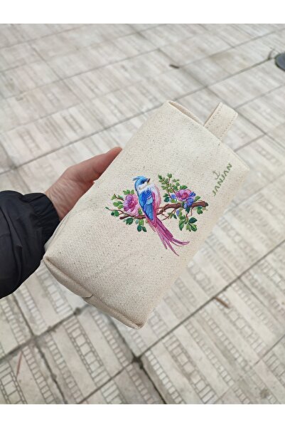 JANJAN Large Natural Makeup Bag, Organizer Bag, Organizer, Cosmetic Carrying Case,