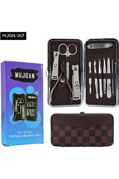 Lisinya Mujgan Tırnak Makası Tırnak Bakım Seti Deri Çantalı 12 Parça Set