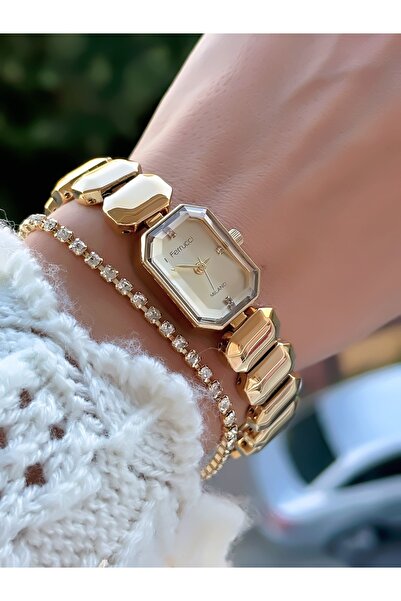 Ferrucci Steel Strap Minimal Case Women's Wristwatch 3 Atm Water Resistant 2 Years Warranty