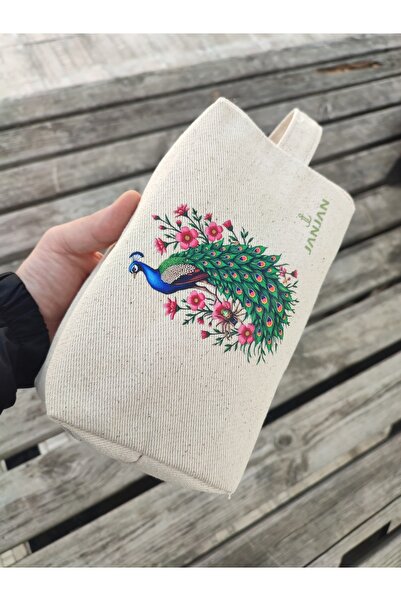 JANJAN Large Natural Makeup Bag, Organizer Bag, Organizer, Cosmetic Carrying Case,