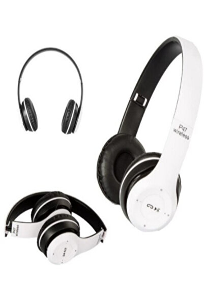 OEM Căști pliabile wireless R47, Bluetooth 5.1, slot SD/MP3, autonomie 15h, alb-negru