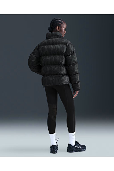 Nike Women's Coat Therma-Fit Synthetic Metro Street Puffer Women's Coat Black Leopard