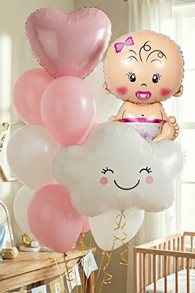 Baloncu Dede Girl Child Hospital Decoration Newborn Room Decoration Gender Reveal Party Supplies Balloons