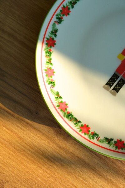 tabakevi Tabak Evi Porcelain Lead Soldier Cake Plate with Green Net 20,50cm