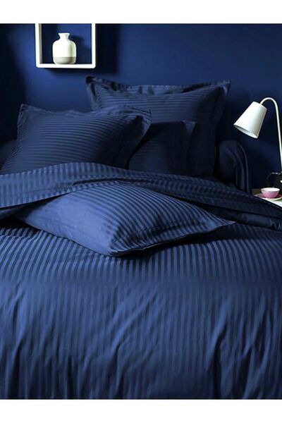 FAMİLYA COLLECTİON 5-Star Luxury Hotel Type Battal Striped Satin Duvet Cover ...