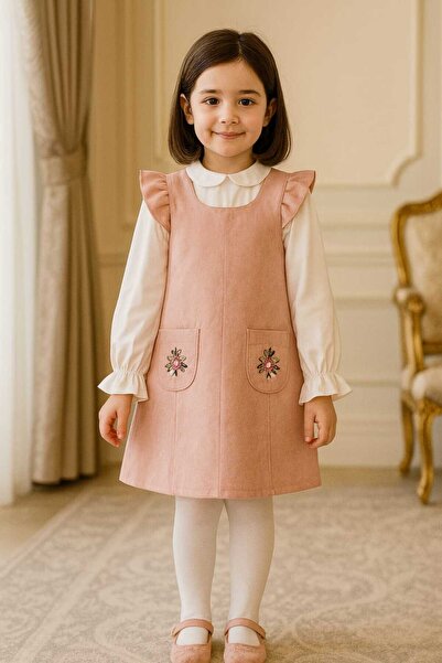 diğer 111 Kız Çocuk Elbise 6–10 Yaş – Çiçek Nakışlı – Fırfır Detaylı – Özel G...