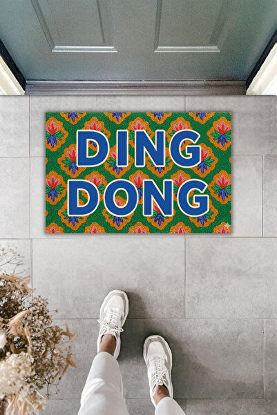 Dormot Dekoratif Dijital Paspas Kişiye Özel Tasarım DING DONG Kapı Önü Paspas...