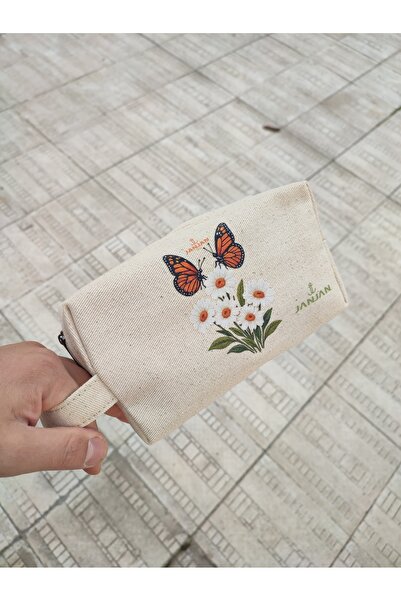 JANJAN Large Natural Makeup Bag, Organizer Bag, Organizer, Cosmetic Carrying Case,