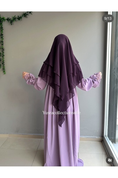 Yüsra Collection Erva Abaya and Short Sufle Set of 2