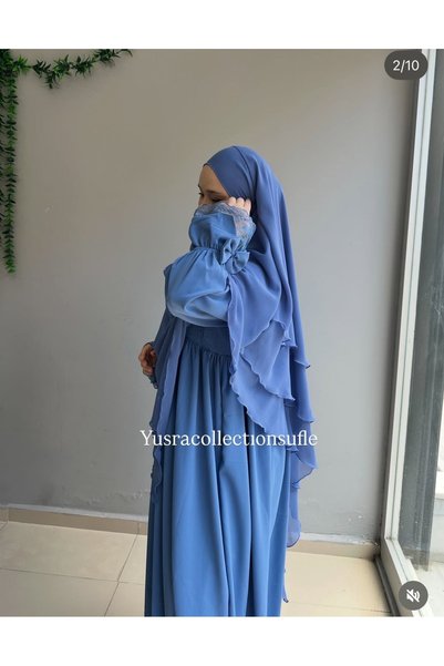 Yüsra Collection Set de 2 Erva Abaya și Shaded Souffle