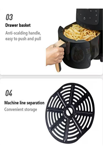 OEM 7-in-1 Air Fryer, 6L, 2400W, LED touch display, 4 programs, Air Fryer black-gold