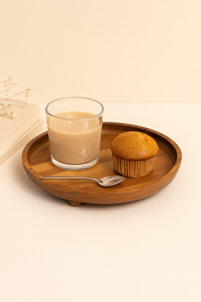 Mirilliahome Acacia Wood Stand Presentation Stand | Natural Wood Serving and Decor Tray