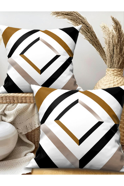 Ardizayn Bohemian - Velvet Fabric (Brown) 2-Piece Throw Pillow Cover 43X43Cm - Double-Sided Printing