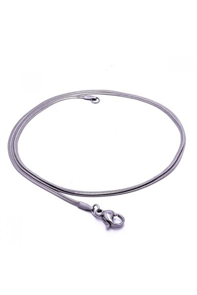 AKSESUARIM Men's Thin Steel Necklace 1mm