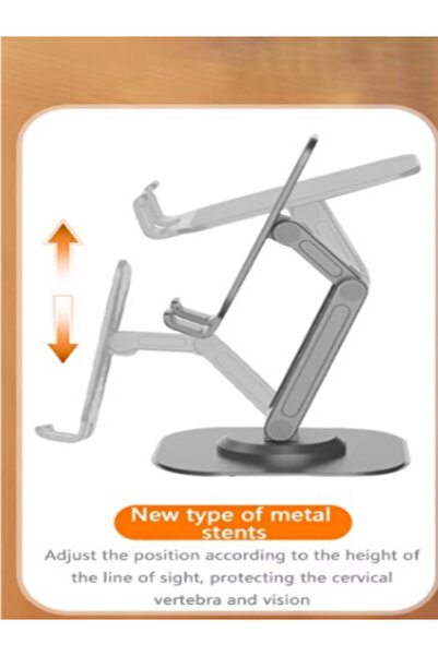 OEM Universal 360° metal phone and tablet holder — foldable, telescopic, black