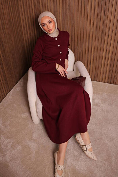 Mogi Butik Women's Tight Knit Polo Neck Cardigan with Skirt Hijab Knitwear Set 3137