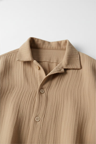 A&O Style Men's Oversized Muslin Long Sleeve Linen Shirt