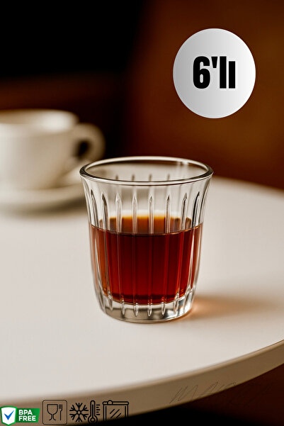 Maloria Kahve Yanı Su, Zemzem, Likör, Shot Bardağı | 90ml - 6'lı