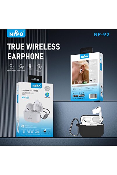 Nippo NP-92 TWS Bluetooth Earbuds, Noise Cancelling, Waterproof Sports Earphones with Charging Case