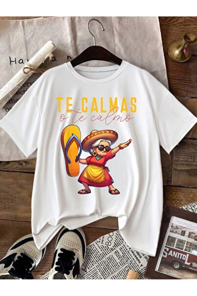 EYMORA تي شيرت مضحك مطبوع قصة فضفاضة بأكمام قصيرة