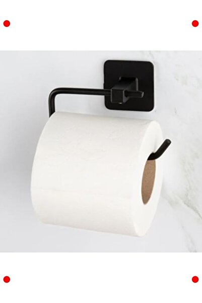 ulupazarlama Adhesive Black Square Toilet Paper Holder