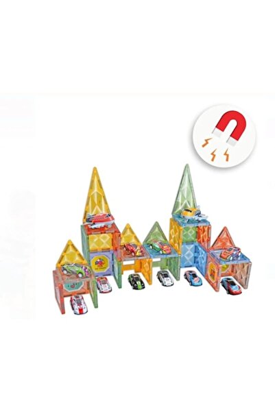 OEM Magnetic Colored Bricks Set - Cars - 72 pieces