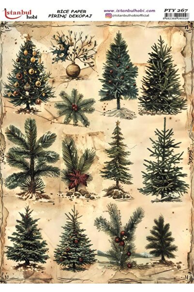 İstanbul Hobi ورق ديكور نحاسي 30×42 سم PTY-267 لعيد الميلاد