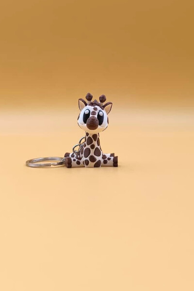 Rodopiva Sevimli Zürafa Anahtarlık - Hareketli Anahtarlık Çanta Süsü Charm