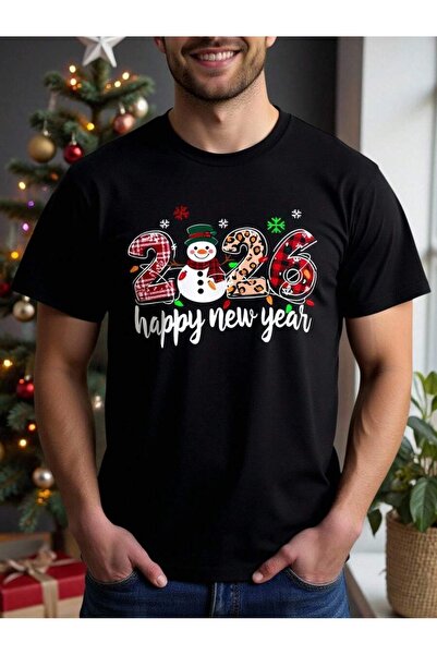 EYMORA Men's Casual Christmas and New Year Snowman and Plaid Printed Short Sl...