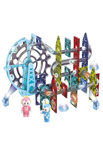 Zanox Set de construcție magnetică interactivă 3D Zanox, pistă de bile, roată...