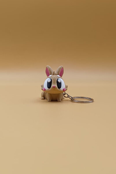Rodopiva سلسلة مفاتيح على شكل أرنب لطيف - تمثل الصمولة والجميلية! - حلية متحركة على شكل سلسلة مفاتيح للحقائب من تشا