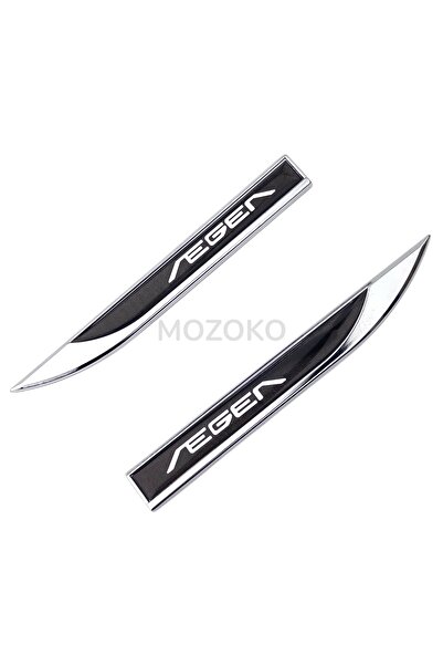 MOZOKO Fiat Egea Logo Compatible 3D Metal Chrome Fender Upper Side Emblem Set...