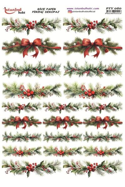 İstanbul Hobi ورق ديكور نحاسي 30×42 سم PTY-060 لعيد الميلاد