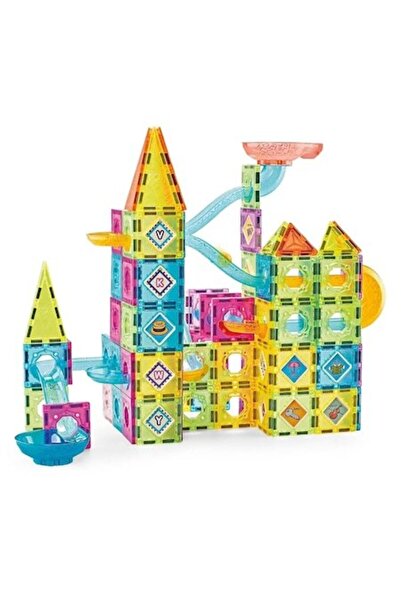 SHOPIENS Set de construcții 3D magnetice colorate cu 139 de piese - Jucărie e...