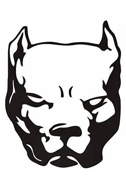 BENİMSER REKLAM ملصق أسود لكلب بيتبول مقاس 10x7.5 سم