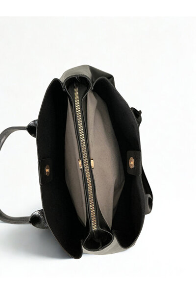 Rivina Luki Women's Modern Zippered Three-Compartment Handbag and Shoulder Bag