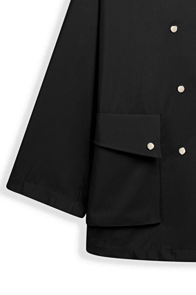 praye Buttoned Oversized Jacket Syah