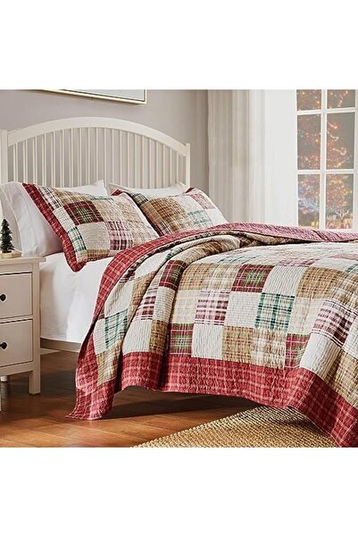 STOREMAX modashine %100 Pamuk Yorgan Seti, 2 Parça İkiz/XL, Kırmızı polymix 1...