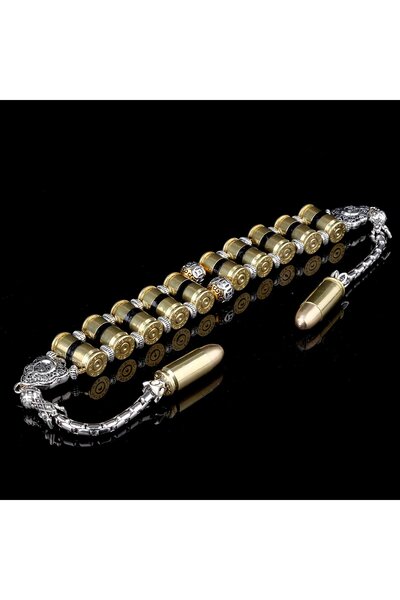 TAKI925 Special Design Mermi Tasarım 10 Adetli Alpaka Metal Zaza Tesbih