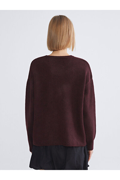 LC Waikiki Swan Patterned Oversized Women's Knitwear Sweater