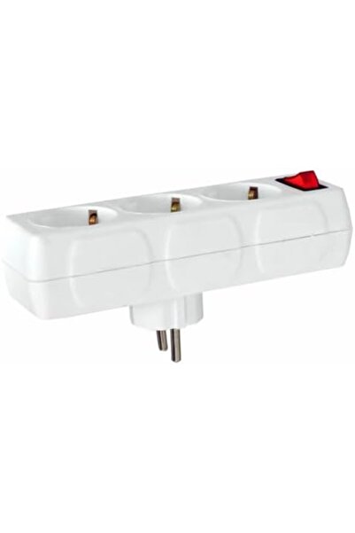 Yıldızan trendzoom 3lü Anahtarlı, Üçlü Topraklı Priz Duvar Tipi Çoklayıcı Fiş...