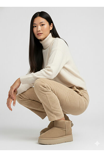 Famele's ® I Airdrie Lifestyle Uggys Winter Women's Fur-Lined High-Sole Boots