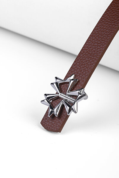 marisha Silver Buckle Tan Women's Belt, Trouser Belt, Shirt Belt, Coat Belt, ...