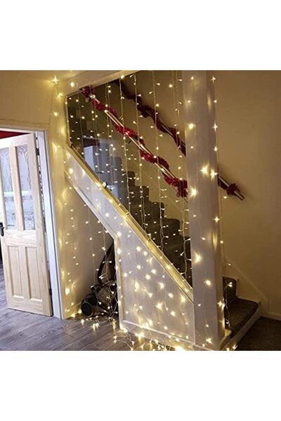 STOREMAX modashine 3x3 Metre Led Kumandalı Perde Asma Kancalı Led Yılbaşı Led Gün Işığı Led Işık 8 Modlu Part