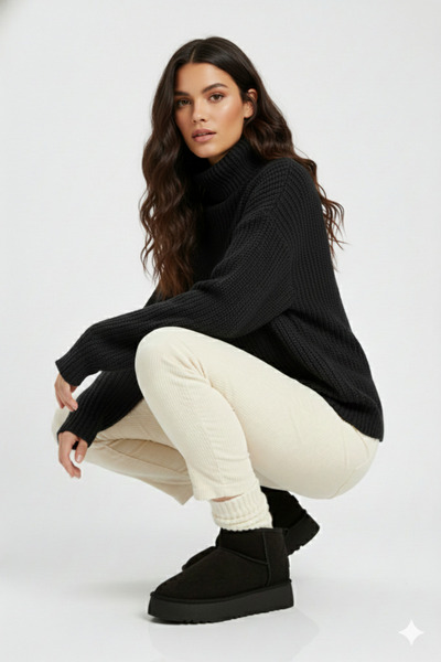 Oregon Shoes ® I Vancouver Lifestyle Uggsyy Cizme de iarnă pentru femei, cu talpă înaltă, cu blană în interior