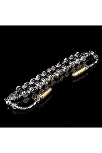 TAKI925 Special Design Mermi Tasarım 10 Adetli Alpaka Metal Zaza Tesbih